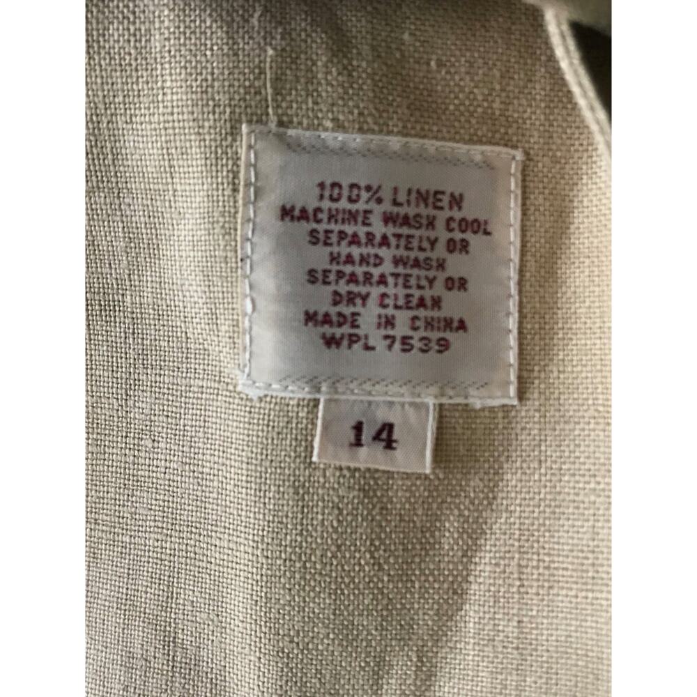 Diane Von Furstenberg Vintage 80s Linen Blazer Womens 14 Beige - Picture 8 of 8